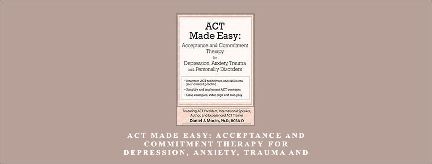 ACT Made Easy Acceptance and Commitment Therapy for Depression, Anxiety, Trauma and Personality Disorders by Daniel J Moran